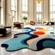 Handcrafted Flowing Abstract Multicolor Modern Living Rug